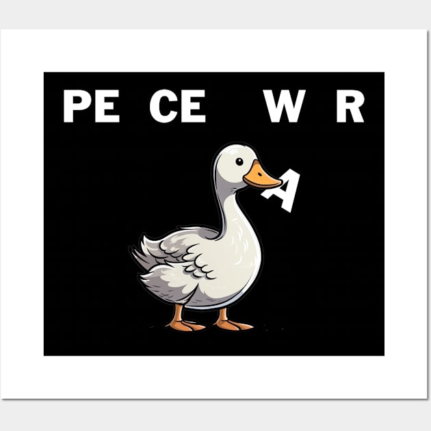 Goose Funny War And Peace Wall Art by Visual Vibes